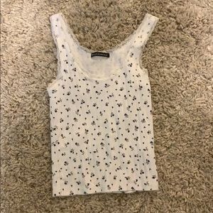 Cute white and blue breathable tank top